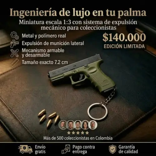 Llavero de Coleccion Glock 17 (EXP. MUNICION) - Escala 1:3