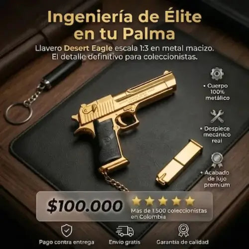 LLavero de coleccion tipo Desert Eagle - Coleccionismo de Gran Escala (8.5 cm)