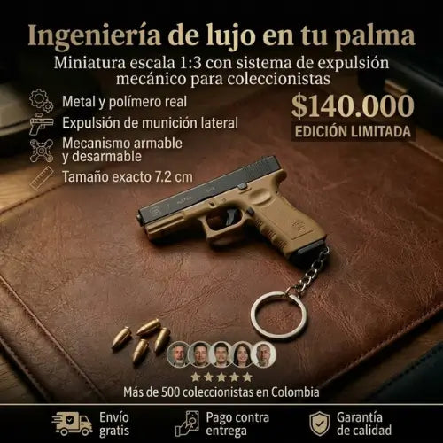 Llavero de Coleccion Glock 17 (EXP. MUNICION) - Escala 1:3