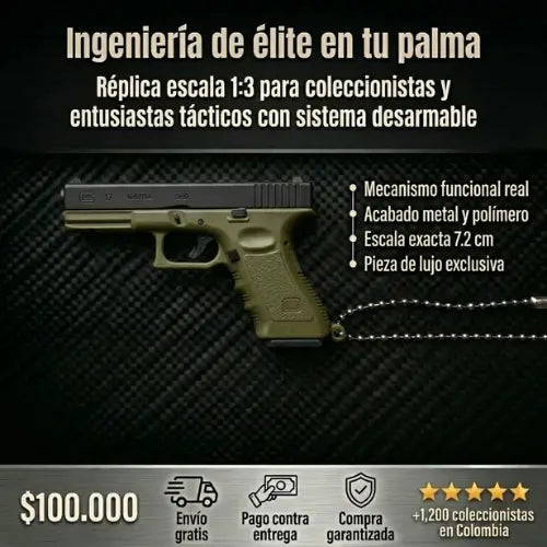 Llavero Coleccionable Glock 17 Sencilla - El Icono en Escala 1:3