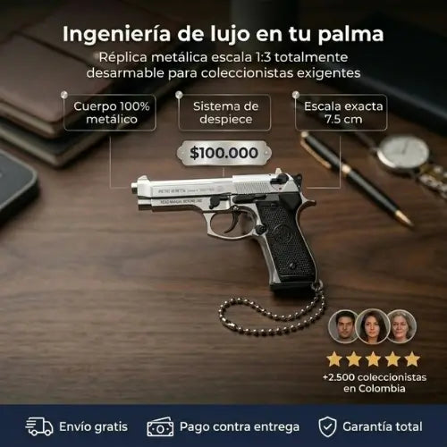 Llavero Coleccionable Beretta 92FS - Colección Escala 1:3