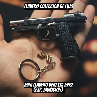 Mini llavero Beretta M92 (EXP. MUNICION) - Realismo Híbrido Escala 1:3