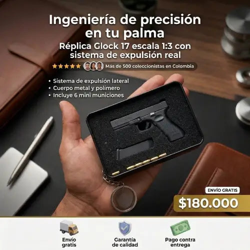 LLavero tipo G17 Masterpiece Edition (EXP. MUN)- Coleccionismo de Ultra-Detalle (7.2 cm)