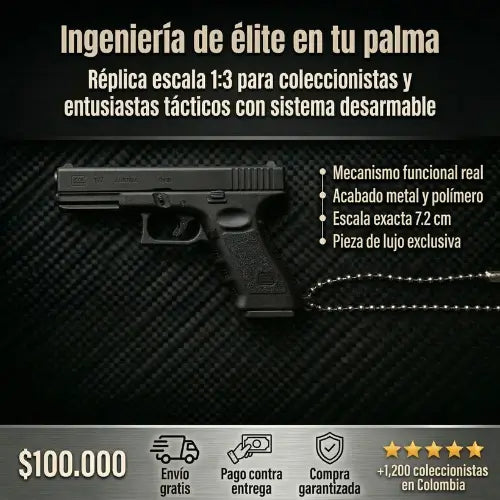 Llavero Coleccionable Glock 17 Sencilla - El Icono en Escala 1:3